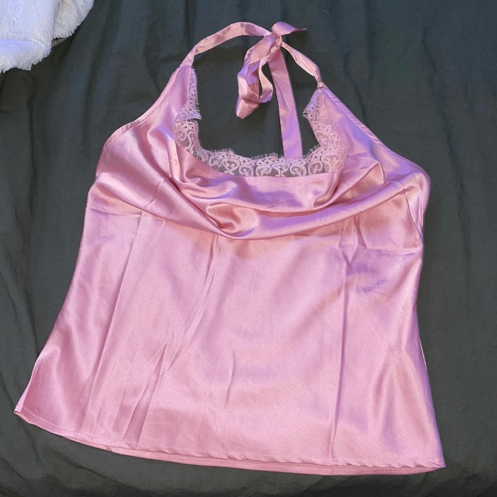 lace detail halter top